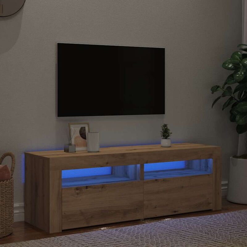 foto del prodotto vidaxl mobile porta tv con led artigianale 120x35x40 cm multistrato