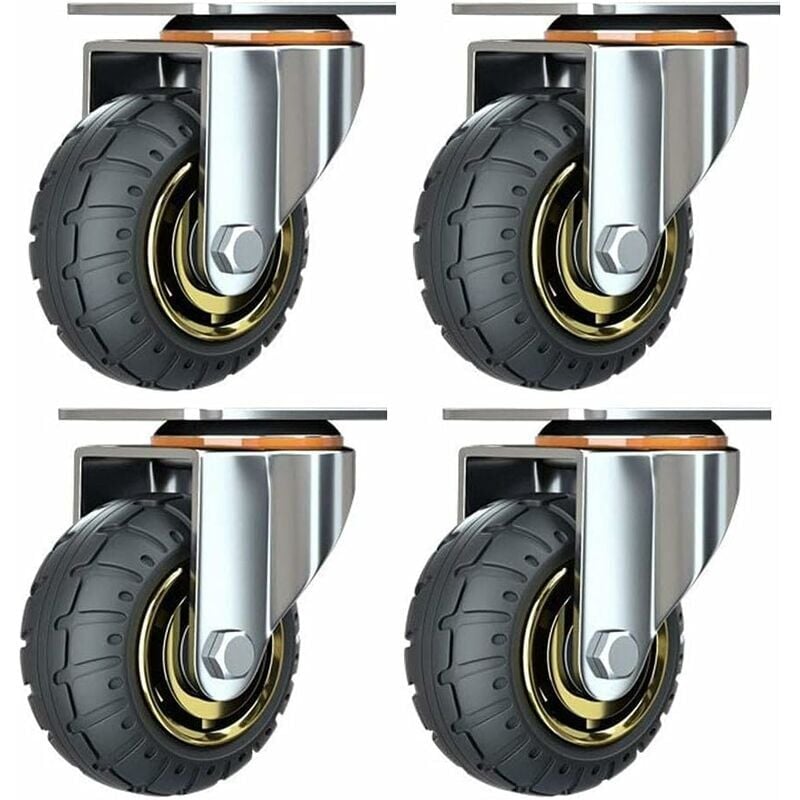 foto del prodotto peny kit 4 ruote universali da 3 pollici senza freni ruote trolley silenziose ruote universali ruote piroettanti ruote a piastra industriale 75mm