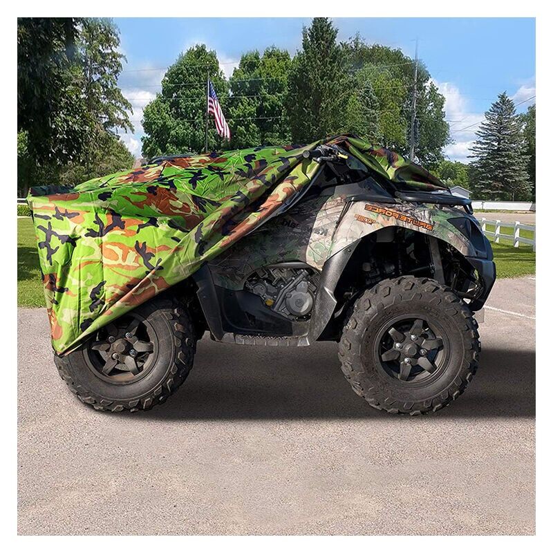 foto del prodotto copertura esterna atv per quad copertura protettiva camping atv moto impermeabile anti uv impermeabile 210d camouflage 210120115cm
