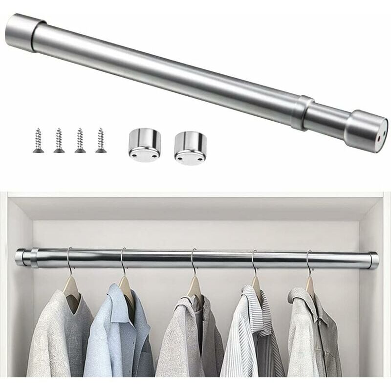 foto del prodotto asta per guardaroba estensibile in acciaio inossidabile da 51 cm a 80 cm asta per tende telescopica regolabile tubo per guardaroba estensibile