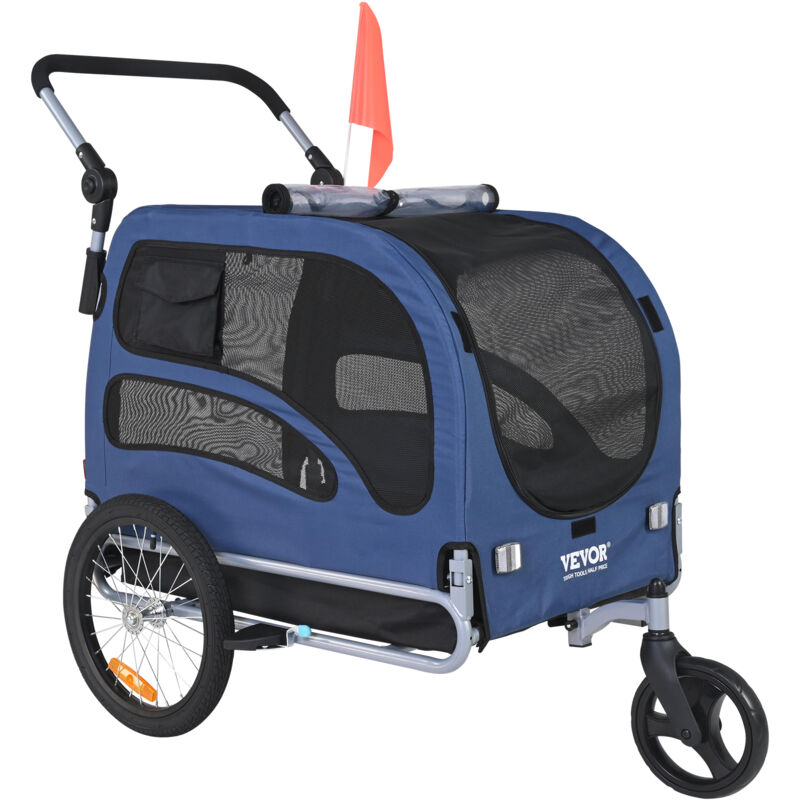 foto del prodotto mophorn vevor rimorchio bici per cani pieghevole portata max. 45kg passeggino per animali domestici con ruote a sgancio rapido, attacco universale,