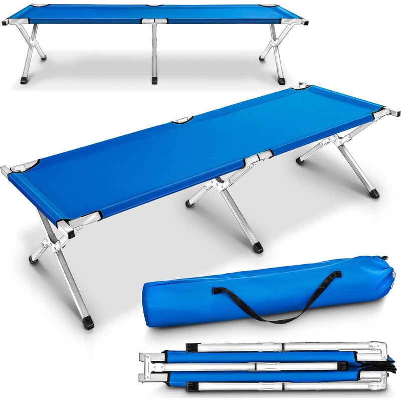 foto del prodotto xxl brandina da campeggio letto da camping letto per ospiti 190 x 64 x 44 cm pieghevole tubo di metallo capacit fino a 150 kg blu tresko