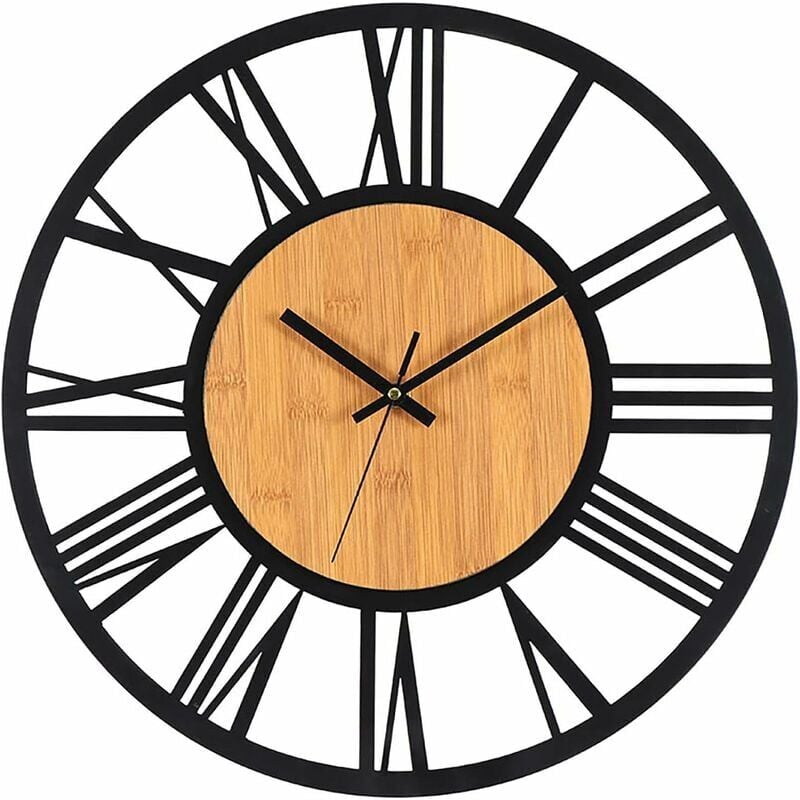 foto del prodotto peny orologio da parete in metallo legno 40 cm orologio da parete silenzioso nessun rumore ticchettio decorazione soggiorno camera da letto cucina