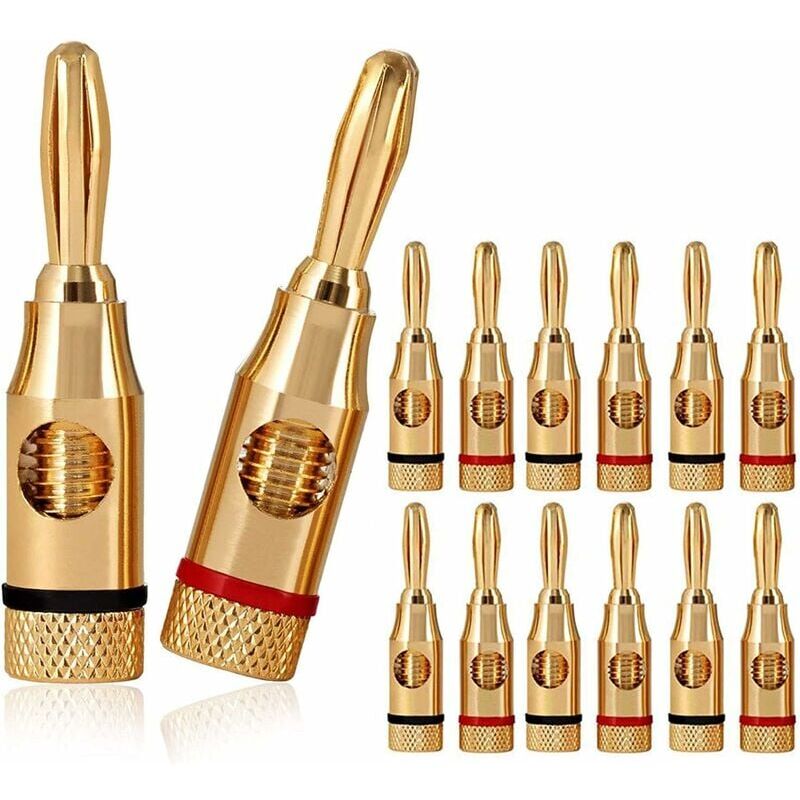 foto del prodotto odipie 12 connettori a banana, connettore premium placcato oro 24k per altoparlante hifi, cavo per altoparlanti, home cinema, cavo per altoparlanti