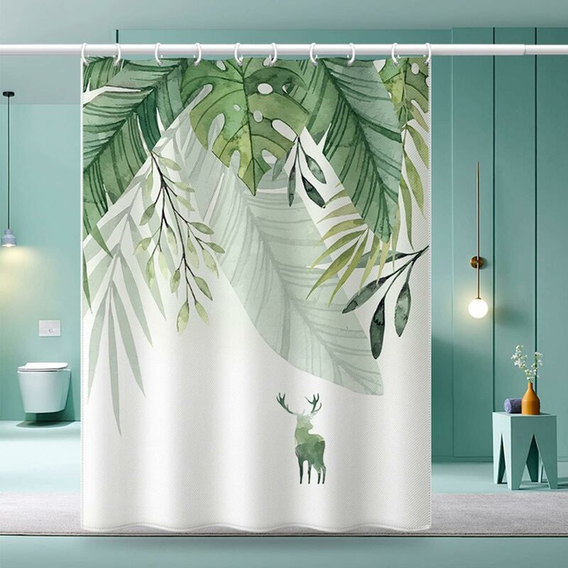foto del prodotto fortuneville tenda da doccia antimuffa impermeabile,tenda doccia tessuto 180x200 cm,poliestere tenda da bagno lavabili tenda doccia impermeabile