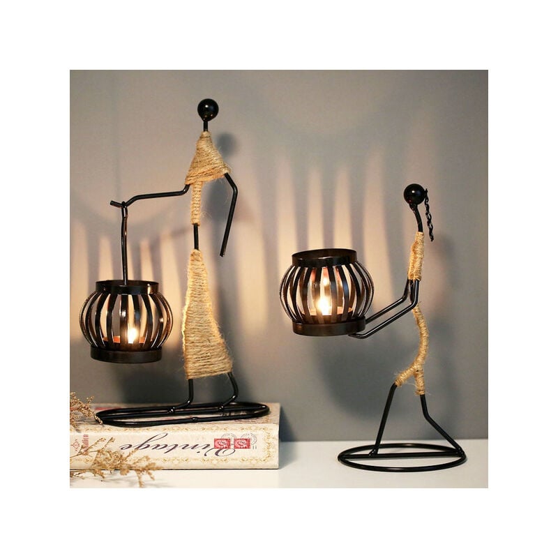 foto del prodotto fortuneville portacandele in metallo nordico figura astratta scultura candeliere decorazione statua fatta a mano decorazione domestica arte regalo