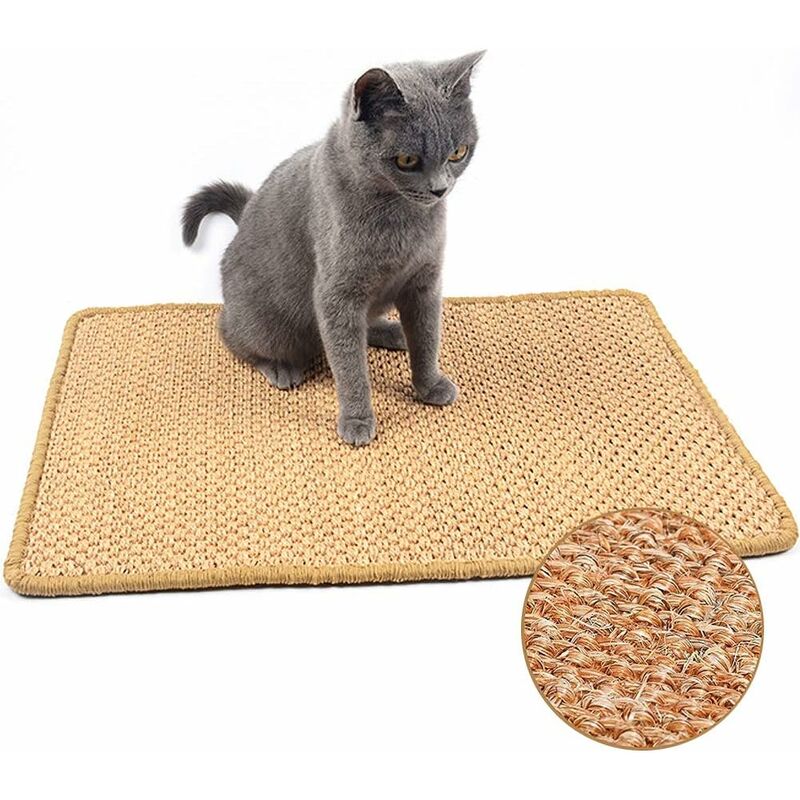 foto del prodotto fortuneville tappetino antigraffio per gatti, tappetino in sisal naturale, proteggi tappeti e divani, tappetino antigraffio artigli per macinare i