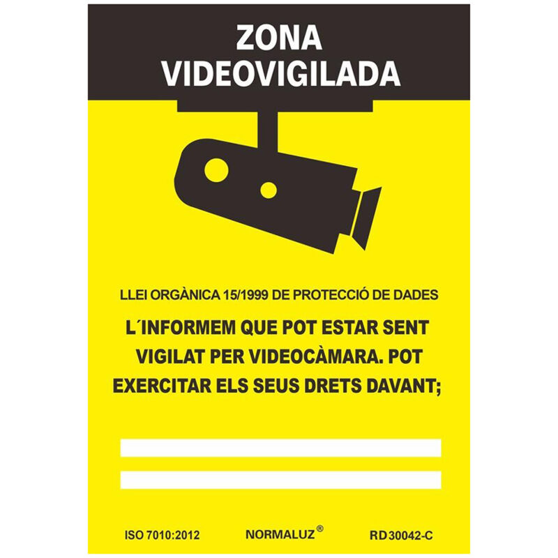 foto del prodotto cartello zona videosorveglianza pvc 0,7mm 21x30cm