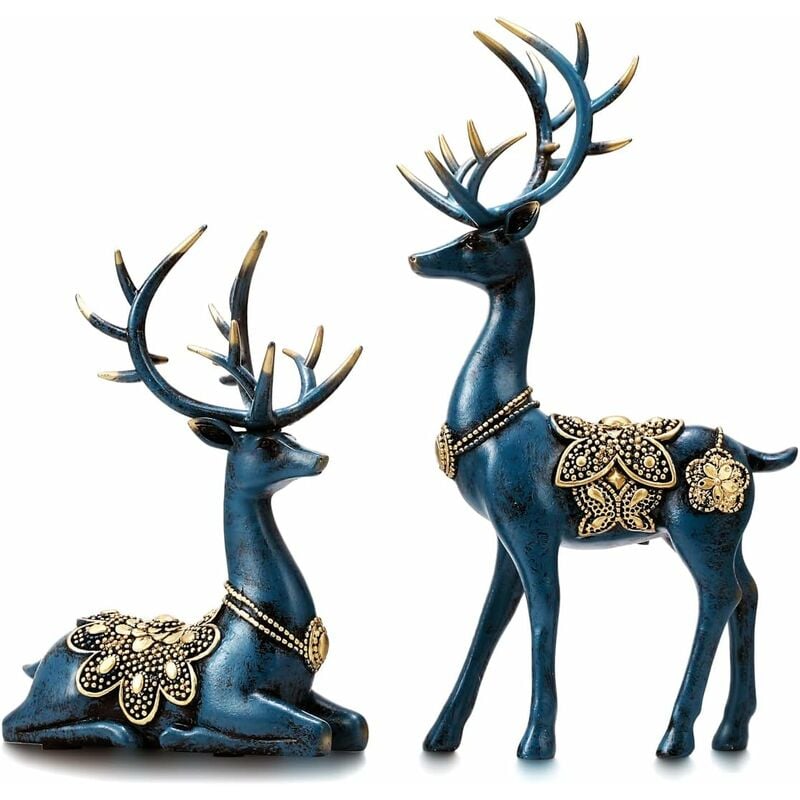 foto del prodotto fortuneville decorazione per la casa in oro statua di cervo decorazione per tavolino da caff , scultura moderna in resina soggiorno decorazione per