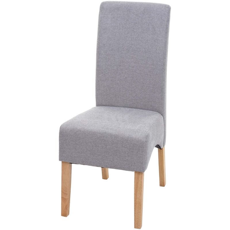 foto del prodotto sedia pranzo soggiorno latina tessuto 102x44x44cm grigio chiaro gambe chiare