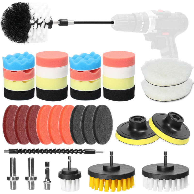 foto del prodotto 38pcs tamponi per lucidatura per auto set di tamponi per spugna per lucidatura per cera per lucidatrice per auto set di strumenti per lucidatura per
