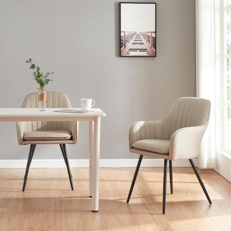 foto del prodotto set kannonkoski di 2 poltroncine da sala pranzo beige en.casa 