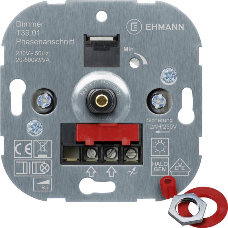 foto del prodotto 3900x0100 dimmer da incasso adatto per lampadina lampadina ad incandescenza, lampadina alogena ehmann