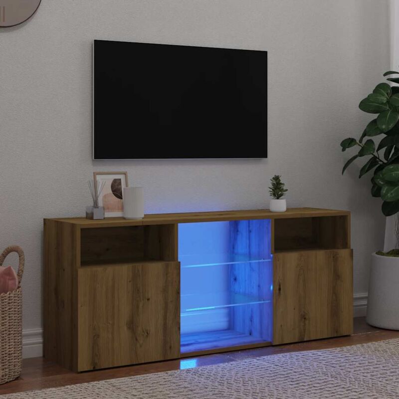 foto del prodotto vidaxl mobile porta tv con led artigianale 120x30x50 cm multistrato