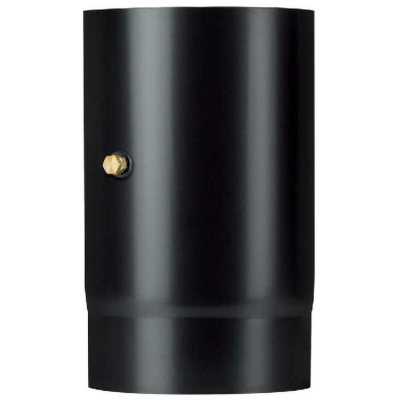 foto del prodotto canna fumaria tubo 0,25 mt con prelievo fumi dn 125 smaltato nero 600 gradi stufa legna ce made in italy
