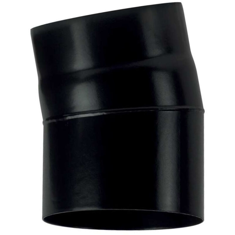 foto del prodotto curva 15 dn 125 smaltato verniciato 600 gradi per stufa a legna tubo nero acciaio ce made in italy