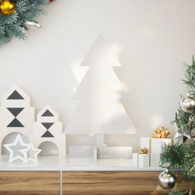 foto del prodotto vidaxl albero di natale decorativo bianco 60 cm legno massello di pino