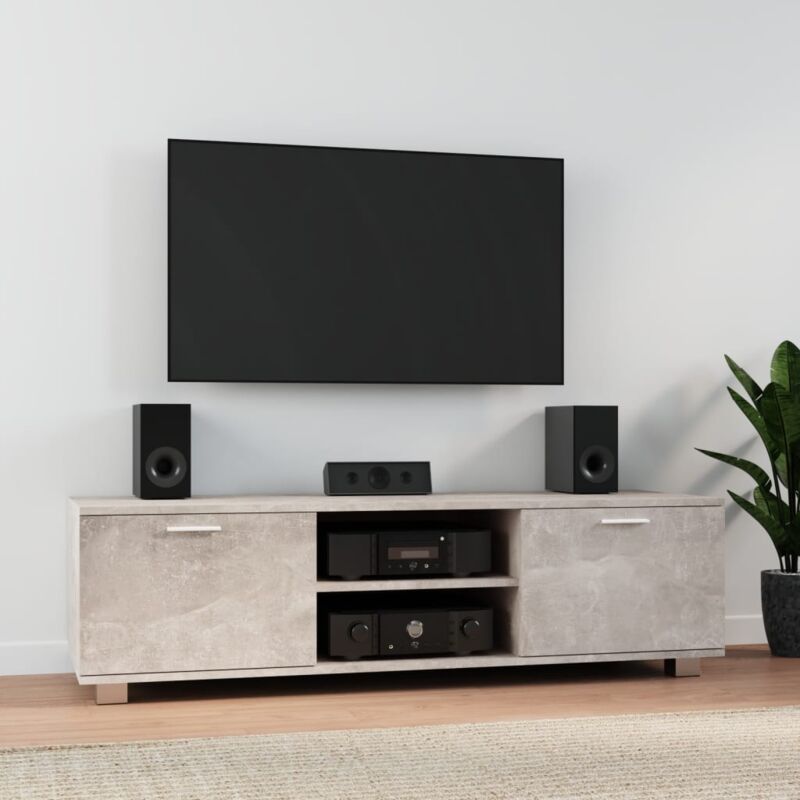foto del prodotto vidaxl mobile per tv grigio cemento 140x40,5x35 cm legno multistrato