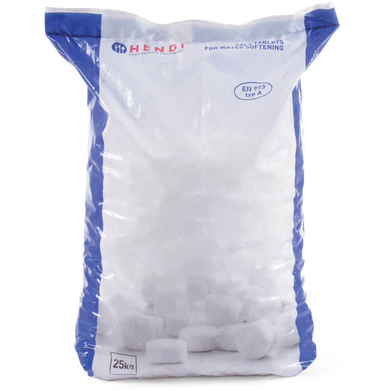 foto del prodotto salt nacl pastiglie di sale per condizionatore disincrostante acqua 25kg hendi 231265