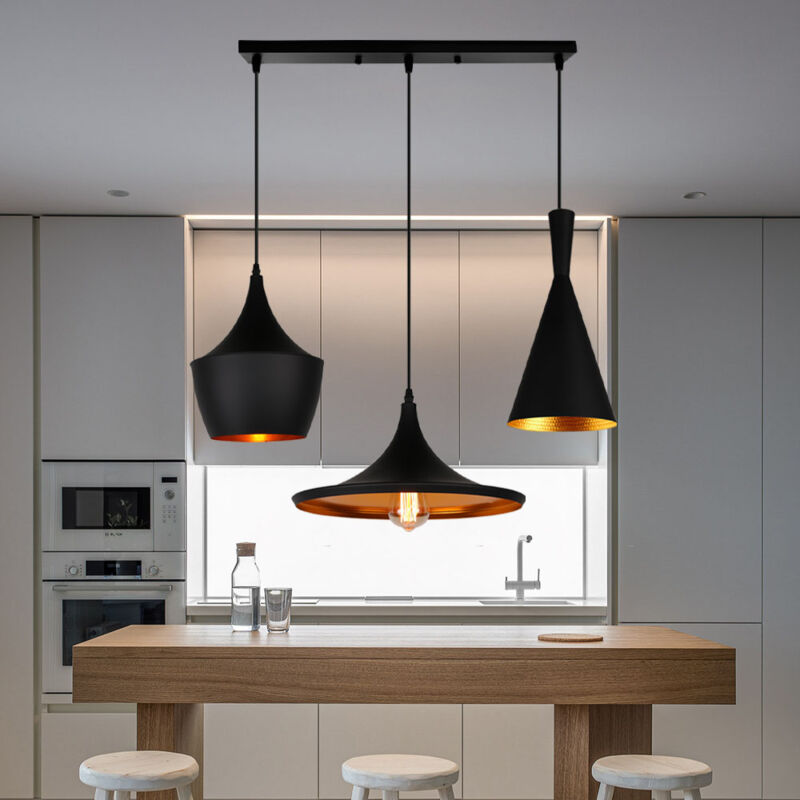 foto del prodotto axhup lampadario l mpara colgante design industriale lampada de techo geometrica paralume in metallo plafoniera moderna 3 luci per cucina soggiorno