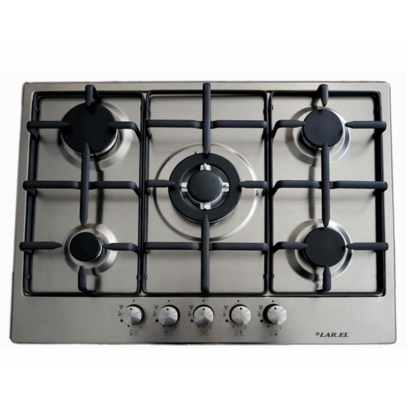 foto del prodotto piano cottura incasso 70cm 5 fuochi a gas tripla corona griglie ghisa larel