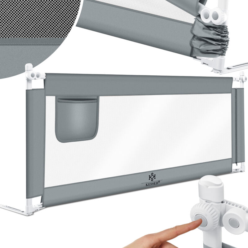 foto del prodotto kesser ringhiera del letto ringhiera del letto per bambini ringhiera del letto per bambini ringhiera del letto per bambini grigio chiaro 150 cm