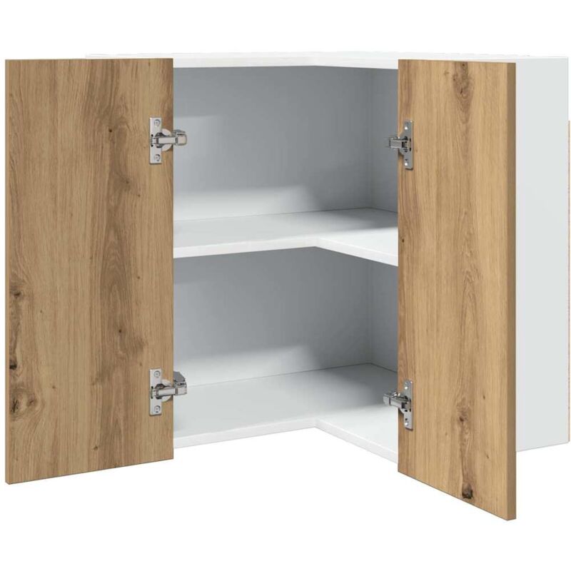 foto del prodotto vidaxl mobile pensile angolo lyon rovere artigianale 57x57x60