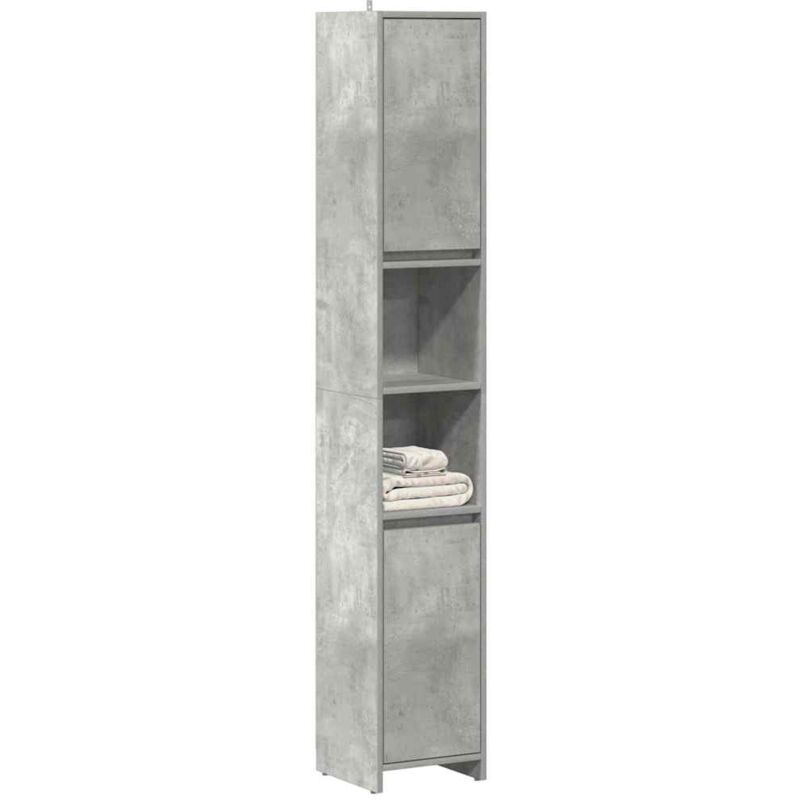 foto del prodotto vidaxl mobile da bagno grigio cemento 30x30x183,5 cm legno multistrato
