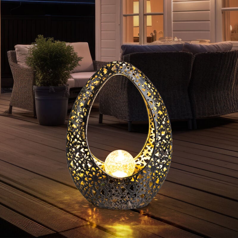 foto del prodotto lampade solari orientali per la decorazione del giardino esterno decorazione del balcone esterno, punzonature decorative sfera di vetro bronzo oro,