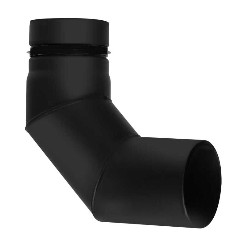 foto del prodotto tubo nero stufa pellet smaltato giunto scomparsa curva 90 dn 80 canna fumaria 600 ce made in italy
