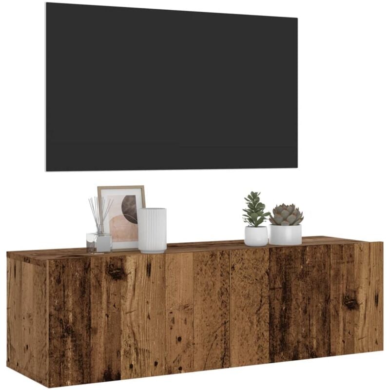 foto del prodotto vidaxl mobile tv a parete legno antico 100x30x30 cm in truciolato