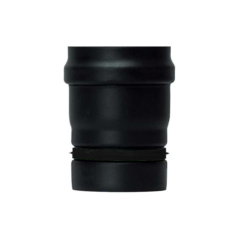 foto del prodotto tubo nero stufa pellet smaltato giunto scomparsa adattatore maschio scomparsa femmina bicchierata dn 80 canna fumaria 600 ce made in italy