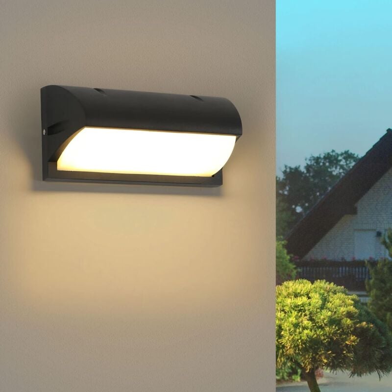 foto del prodotto applique murale led moderne 18w ip65 tanche noir parfait pour jardin, terrasse, villa, all e, balcon lumi re chaude 3000k comely