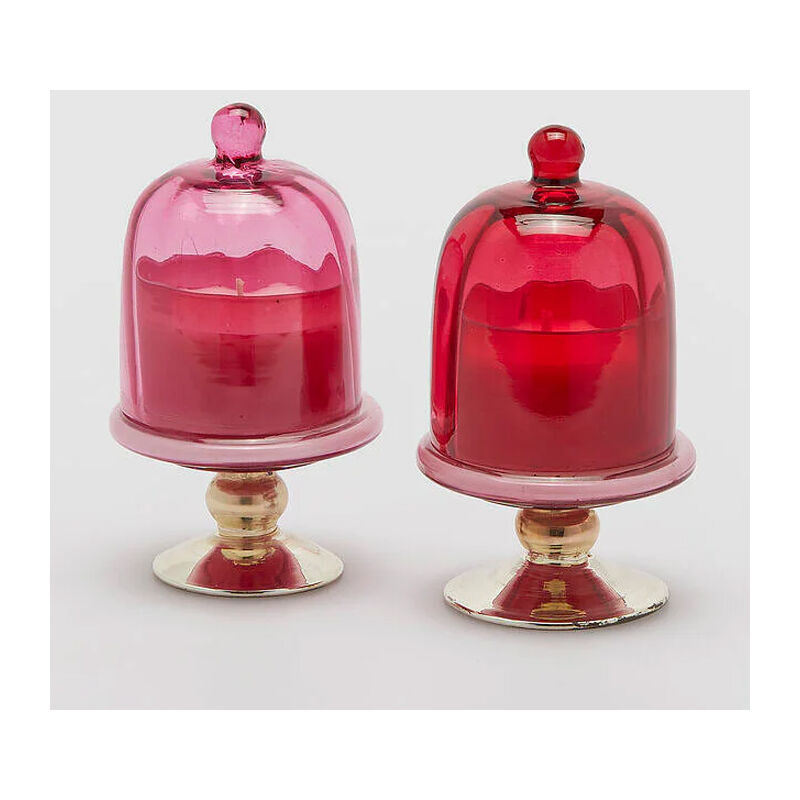 foto del prodotto edg, candela profumata con alzatina 9xh16cm woodland colore assortito rosso o rosa, natale, casa