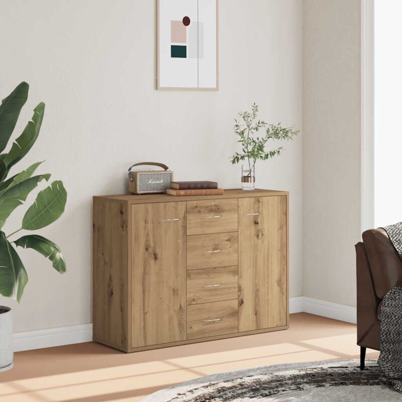 foto del prodotto vidaxl credenza rovere artigianale 88x30x64 cm in legno multistrato