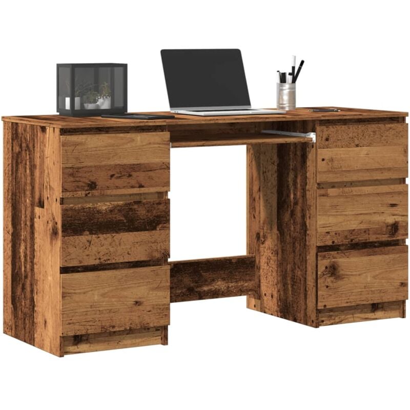 foto del prodotto vidaxl scrivania legno antico 140x50x77 cm in legno multistrato