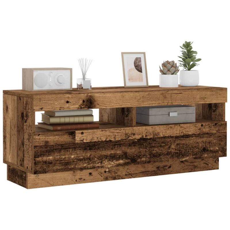 foto del prodotto vidaxl mobile porta tv con led legno antico 100x35x40 cm truciolato