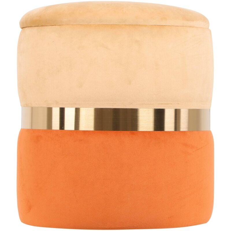 foto del prodotto marvin pouf in velluto poggiapiedi contenitore jolene sgabello per casa soggiorno camera da letto salotto divano tavolino rotondo poltrona beige 