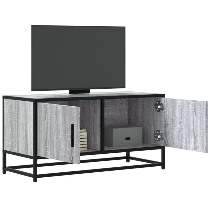 foto del prodotto vidaxl mobile tv grigio sonoma 80x34,5x40 cm legno multistrato metallo