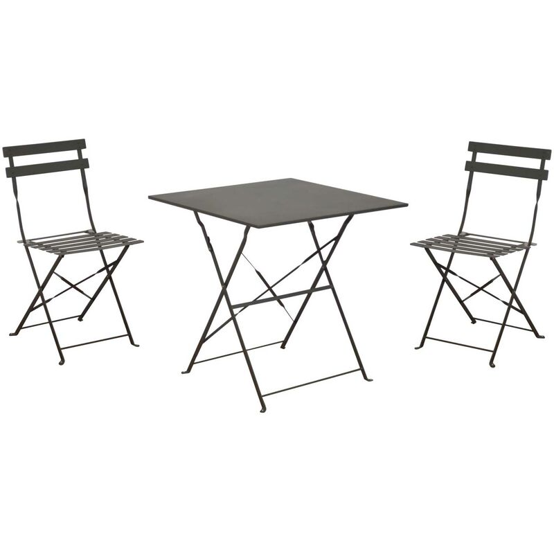 foto del prodotto offerta tavolo cuba pieghevole 70x70cm grigio 2 sedie cuba arredo esterno