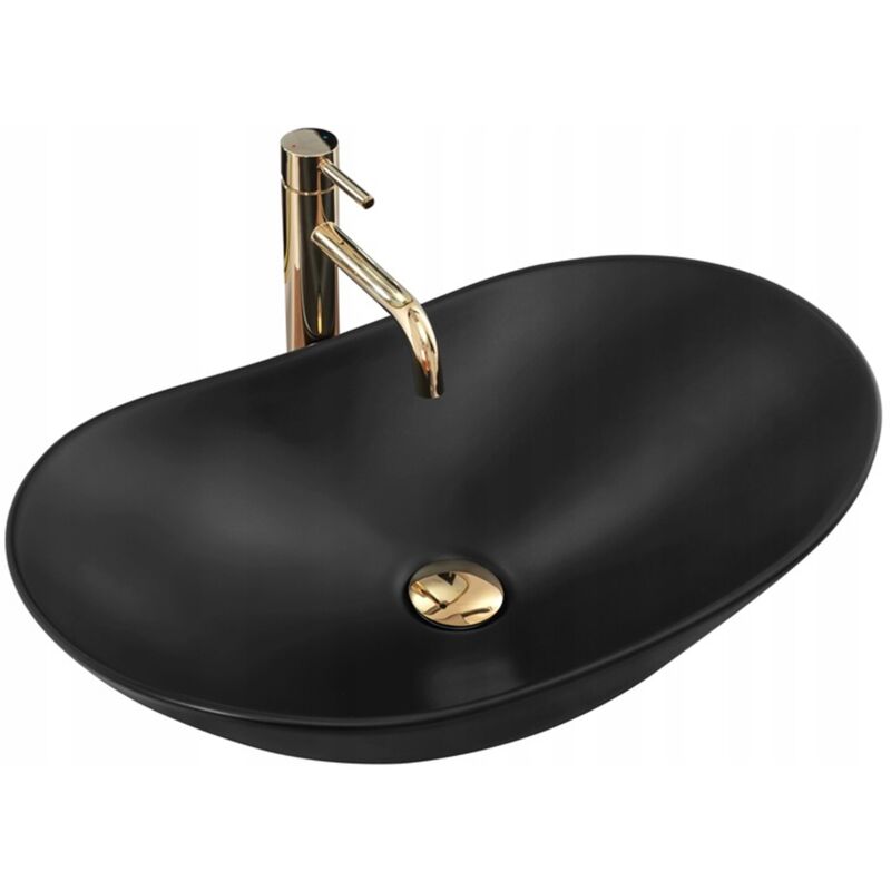 foto del prodotto lavabo da appoggio rea royal black mat