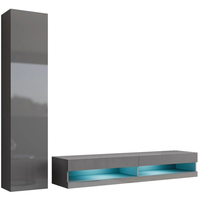 foto del prodotto mobilier1 set mobili soggiorno venenou 114, grigio grigio lucido