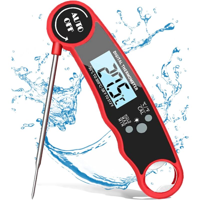 foto del prodotto fortuneville termometro cucina con sonda cottura, termometri alimenti per liquidi, olio, carne barbecue, cibo, grill, dolci, latte, frittura,