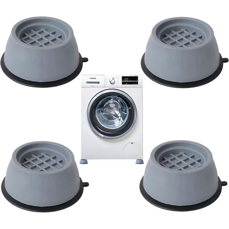 foto del prodotto 4 pezzi tappetini antivibrazione per lavatrice, piedini per lavatrice, piedini per lavatrice antiscivolo, evitano il rumore in movimento, per