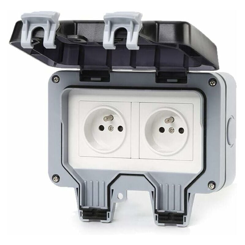 foto del prodotto fortuneville presa impermeabile ip66,prese esterne,doppia presa impermeabile,doppia presa elettrica esterna elettrica presa esterna impermeabile