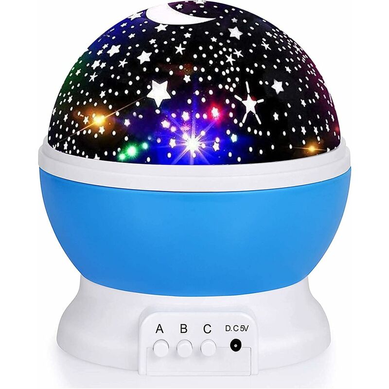 foto del prodotto fortuneville kid star night light, proiettore a stella rotante a 360 gradi, ideale per cameretta dei bambini e decorazioni per feste 1pc cielo
