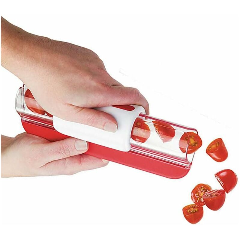 foto del prodotto fortuneville affettatrice per frutta, affettatrice per pomodoro uvetta ciliegia, gadget per la decorazione della cucina della frutta, affettatrice