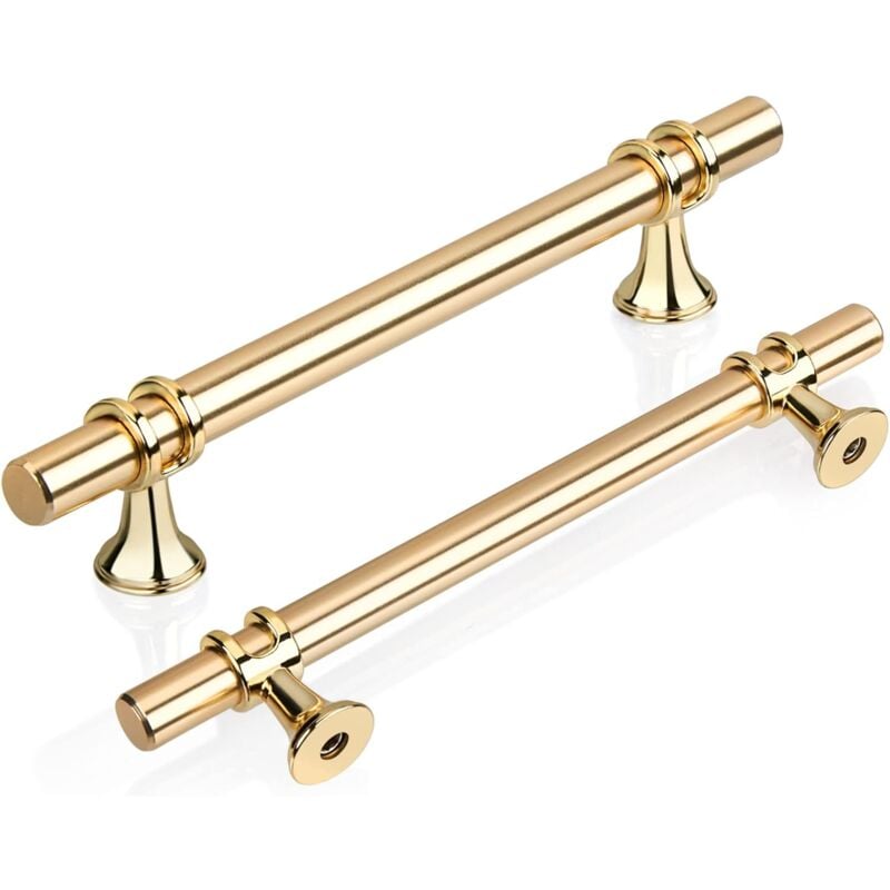 foto del prodotto fortuneville pezzi maniglie a t per mobili 128mm cucina, maniglie per porte dorate per mobili da cucina maniglie per cassetti maniglie per barra a
