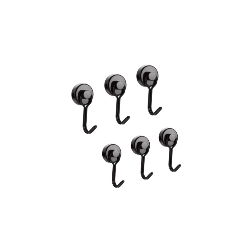 foto del prodotto fortuneville gancio magnetico potente 14 kg gancio magnetico per frigorifero gancio magnetico girevole al neodimio nero ganci magnetici per