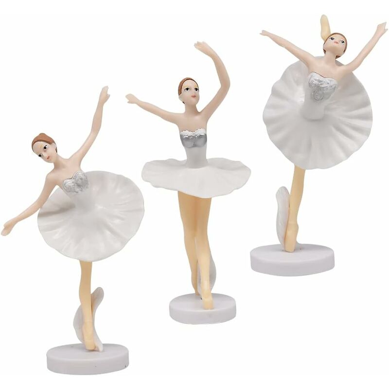 foto del prodotto fortuneville 3 pezzi ballerine figure cake toppers ballerina bambola decorazione torta ballerina,figurine ornamenti decorativi, per ragazze